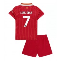 Camisa de Futebol Liverpool Luis Diaz #7 Equipamento Principal Infantil 2024-25 Manga Curta (+ Calças curtas)